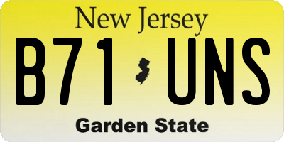 NJ license plate B71UNS