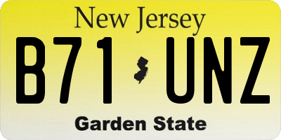 NJ license plate B71UNZ