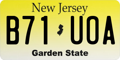 NJ license plate B71UOA