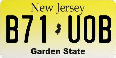 NJ license plate B71UOB