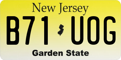 NJ license plate B71UOG