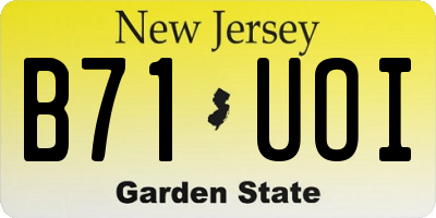 NJ license plate B71UOI