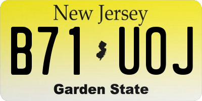 NJ license plate B71UOJ