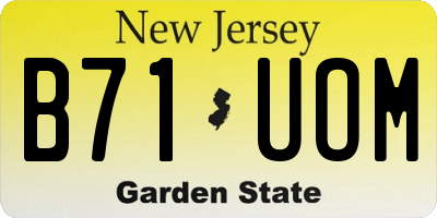 NJ license plate B71UOM