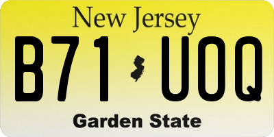 NJ license plate B71UOQ