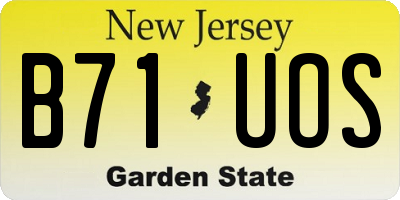 NJ license plate B71UOS