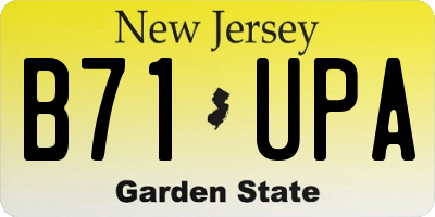 NJ license plate B71UPA