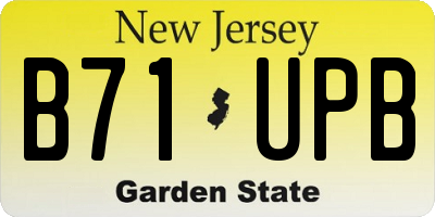 NJ license plate B71UPB