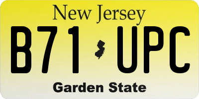 NJ license plate B71UPC