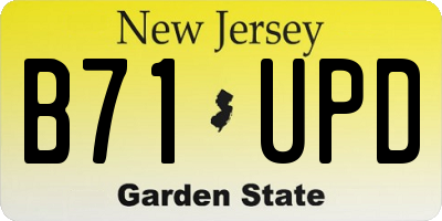 NJ license plate B71UPD