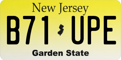 NJ license plate B71UPE