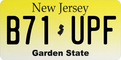 NJ license plate B71UPF