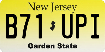 NJ license plate B71UPI