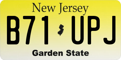 NJ license plate B71UPJ