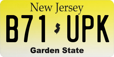 NJ license plate B71UPK