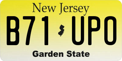 NJ license plate B71UPO