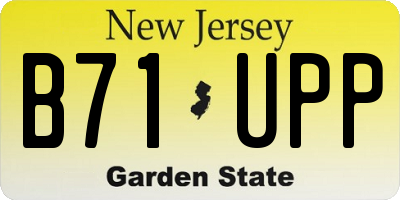 NJ license plate B71UPP