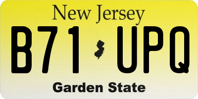 NJ license plate B71UPQ