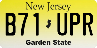 NJ license plate B71UPR