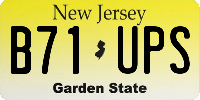 NJ license plate B71UPS