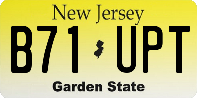 NJ license plate B71UPT
