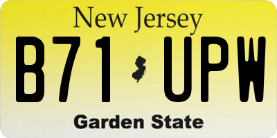 NJ license plate B71UPW