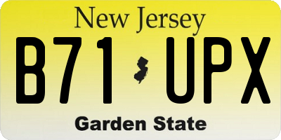 NJ license plate B71UPX