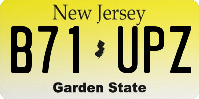 NJ license plate B71UPZ