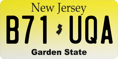 NJ license plate B71UQA