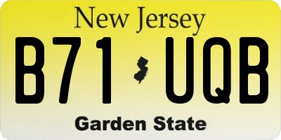 NJ license plate B71UQB