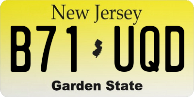 NJ license plate B71UQD