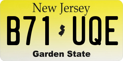 NJ license plate B71UQE