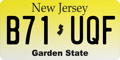 NJ license plate B71UQF