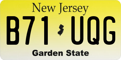 NJ license plate B71UQG