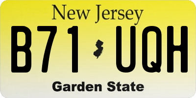 NJ license plate B71UQH