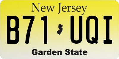 NJ license plate B71UQI