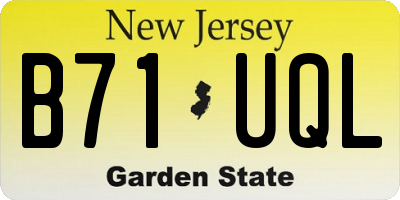 NJ license plate B71UQL