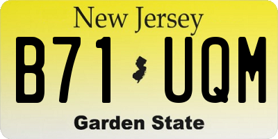 NJ license plate B71UQM