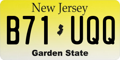 NJ license plate B71UQQ