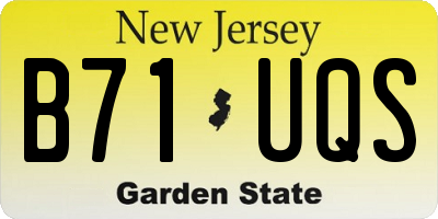 NJ license plate B71UQS
