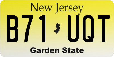 NJ license plate B71UQT