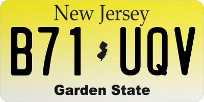 NJ license plate B71UQV