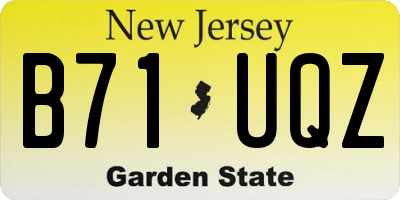 NJ license plate B71UQZ