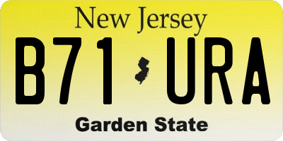 NJ license plate B71URA