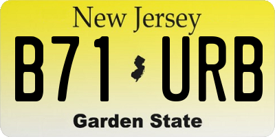 NJ license plate B71URB