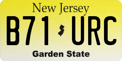 NJ license plate B71URC