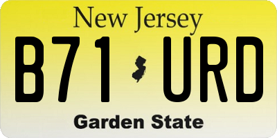 NJ license plate B71URD