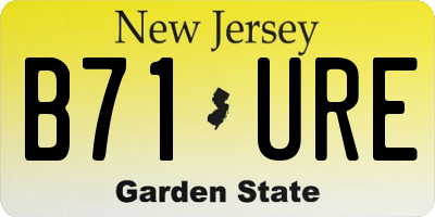 NJ license plate B71URE
