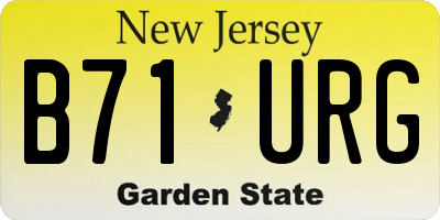 NJ license plate B71URG