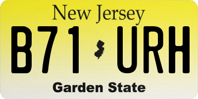 NJ license plate B71URH